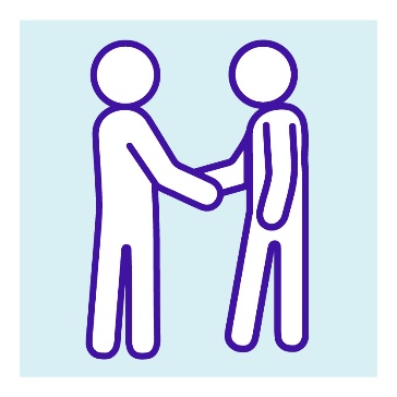 2 people shaking hands.