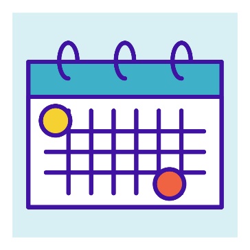 A calendar with 2 dates highlighted.