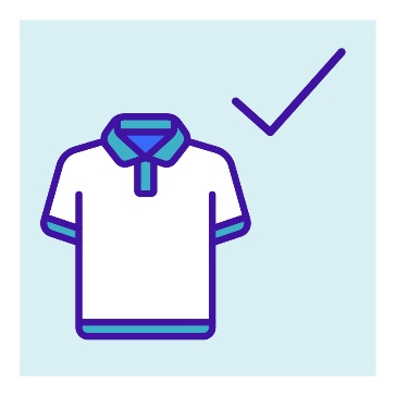 A neat polo shirt with a collar and a tick next to it.