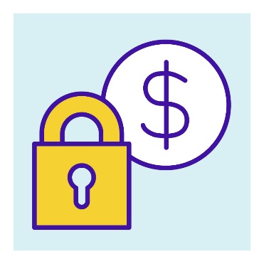 A padlock over a dollar sign.