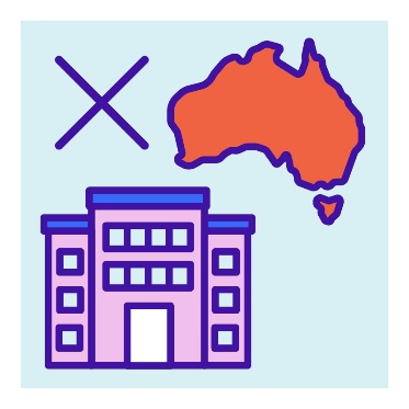 A cross next to a map of Australia above an office building.