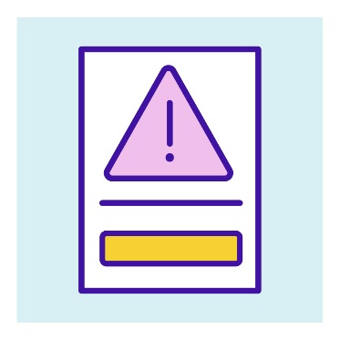 A form with a problem icon on it and space to write.