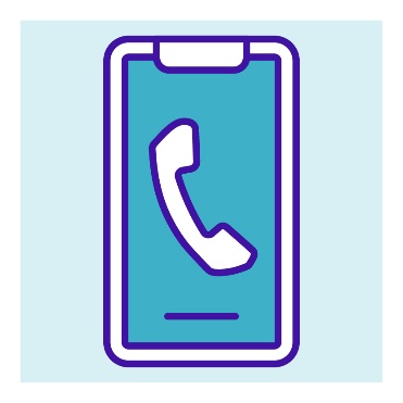 A smartphone with a call icon on it.