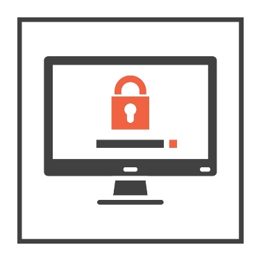 A computer screen showing a padlock. 