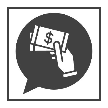 A hand holding money. 