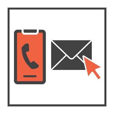 A phone icon and an email icon. 