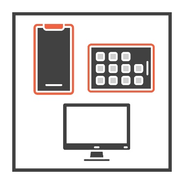 A phone. A computer screen. A tablet screen. 